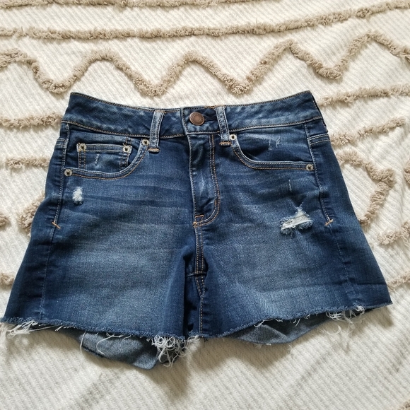 American Eagle Super Stretch Distressed Jean Shorts - Picture 1 of 11